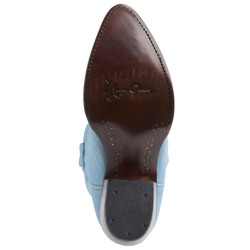 Macie Bean Women`s Baby Blue Suede 15In Top Cowgirl Boot