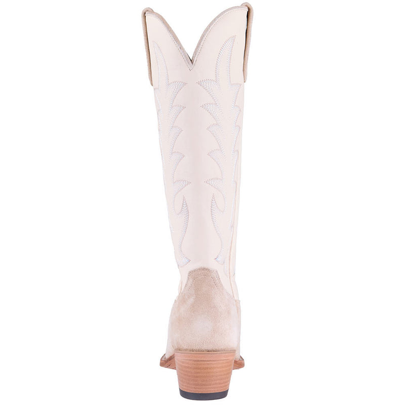 Macie Bean Women's Pearl Snap Queen Cream Suede Vamp 15in Bone Sparta Top Boot