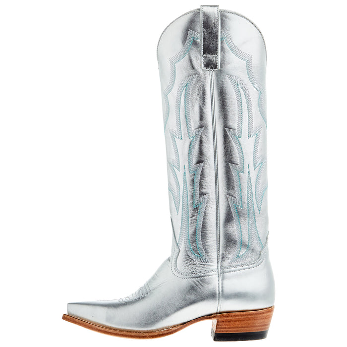 Macie Bean Women's Silver Bullet 15 In Silver Metallic Top Cowgirl Boot