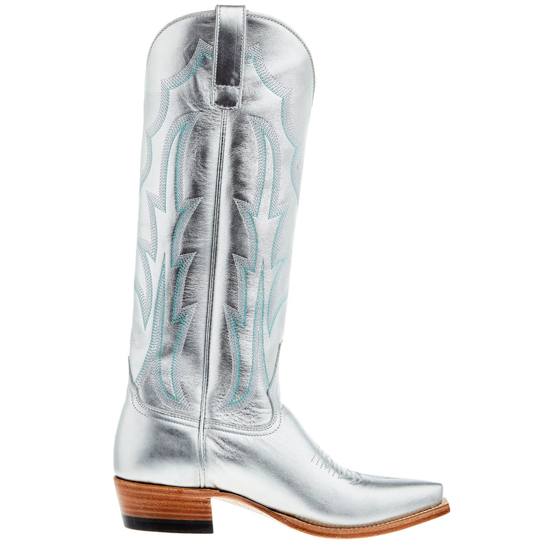Macie Bean Women's Silver Bullet 15 In Silver Metallic Top Cowgirl Boot