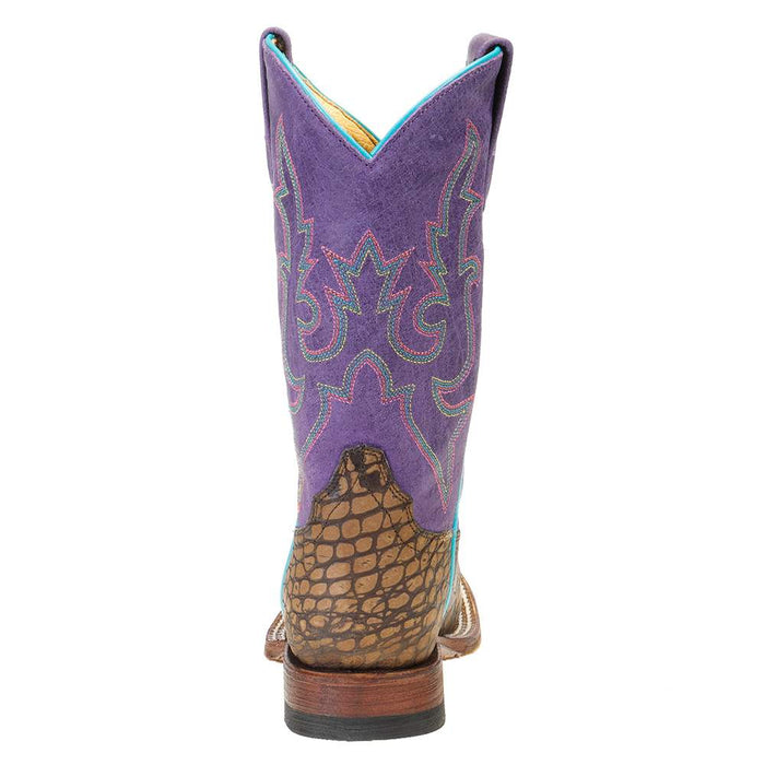 Macie Bean Boots Kids Co Vintage Caiman Print Purple Sinsation Top Cowgirl Boots