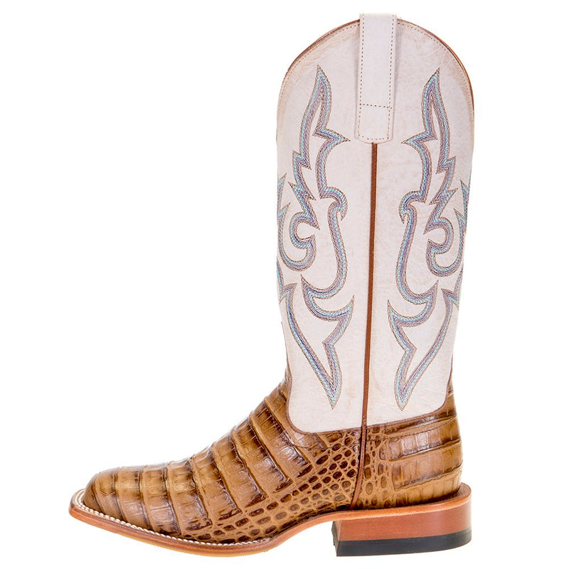 Macie Bean Womens Slick Rikki Tan Caiman Print 13` Bleached Bone Top