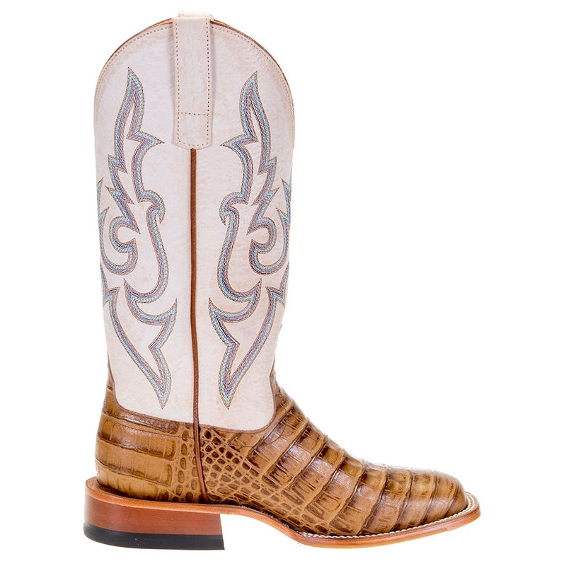 Macie Bean Womens Slick Rikki Tan Caiman Print 13` Bleached Bone Top