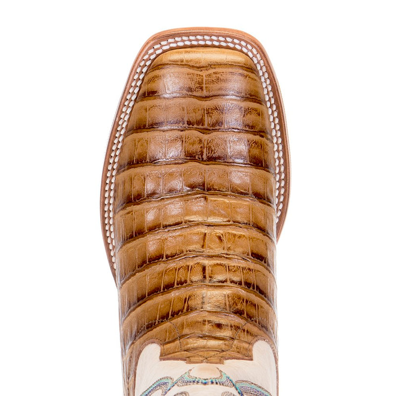 Macie Bean Womens Slick Rikki Tan Caiman Print 13` Bleached Bone Top