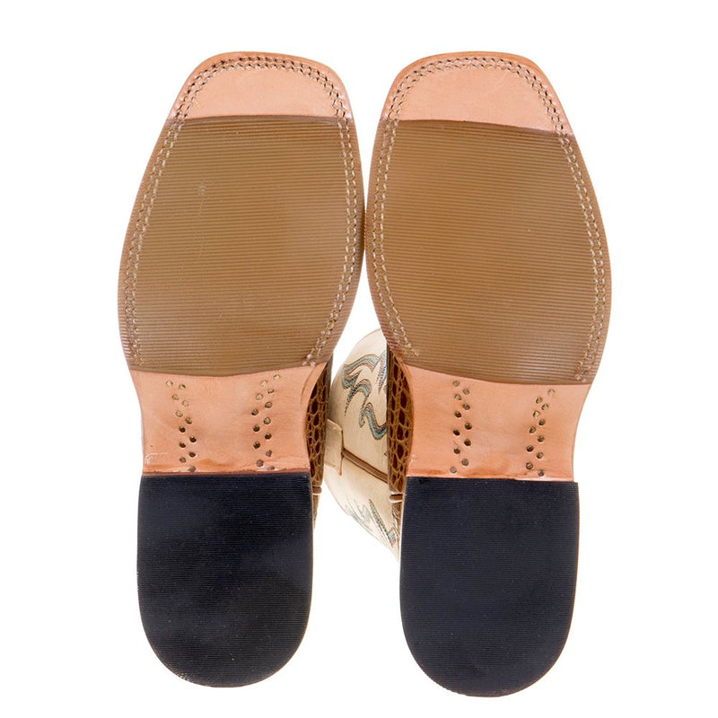 Macie Bean Womens Slick Rikki Tan Caiman Print 13` Bleached Bone Top