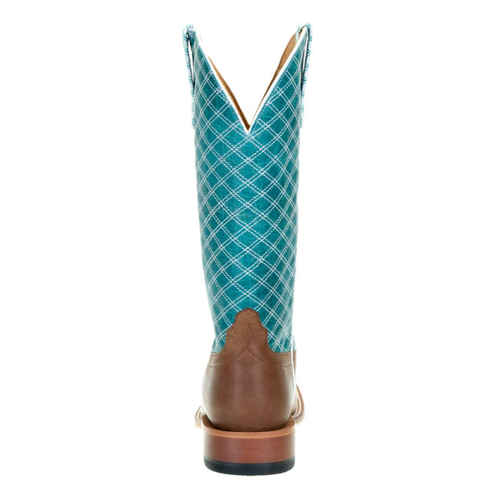 Macie Bean Womens Tex Marks the Spot Brown/Turq Square Toe Boot