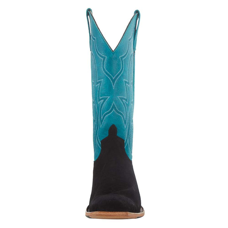 Macie Bean Top Hand Women`s MB TH Black Suede 13in. Turquoise Sinsation Boot