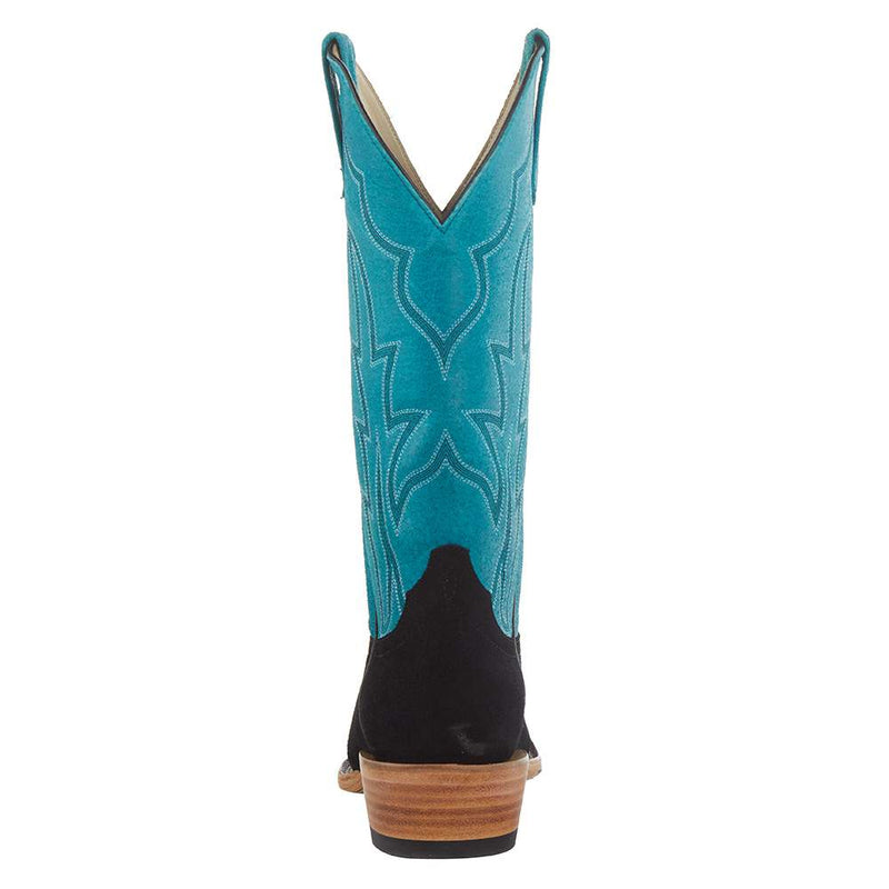 Macie Bean Top Hand Women`s MB TH Black Suede 13in. Turquoise Sinsation Boot