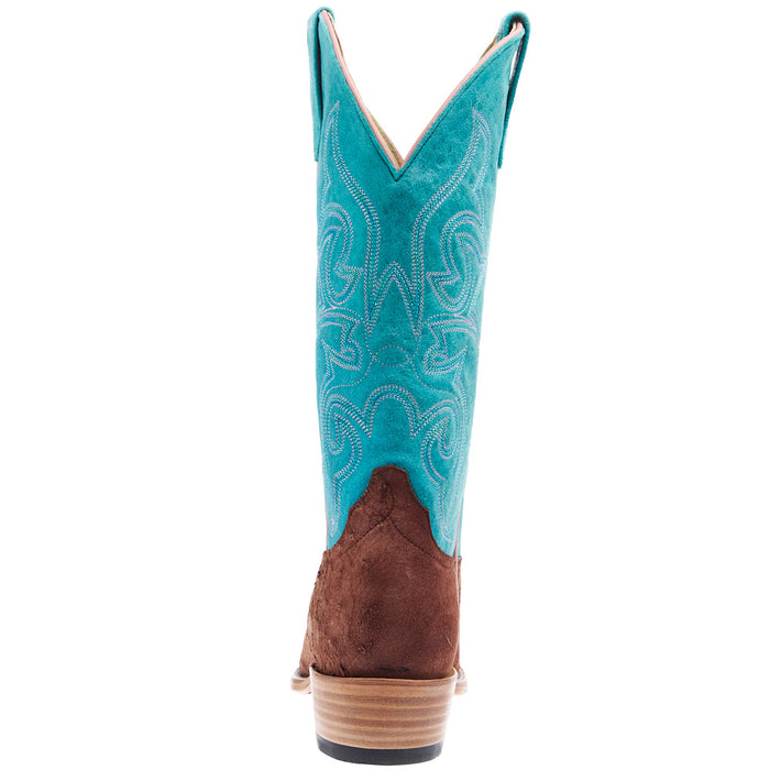 Macie Bean Top Hand Women's Kango Tobac Reverse Smooth Ostrich 13 in Turquoise Sensation Boot