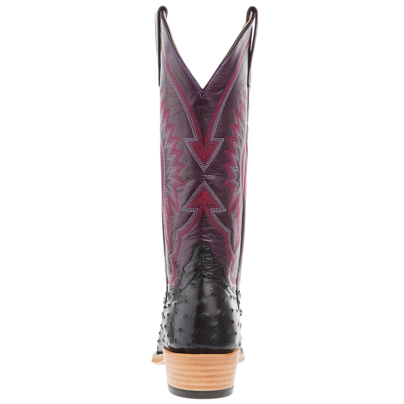 Macie Bean Top Hand Women`s Black FQ Ostrich Vamp 13In Purple Top Boot