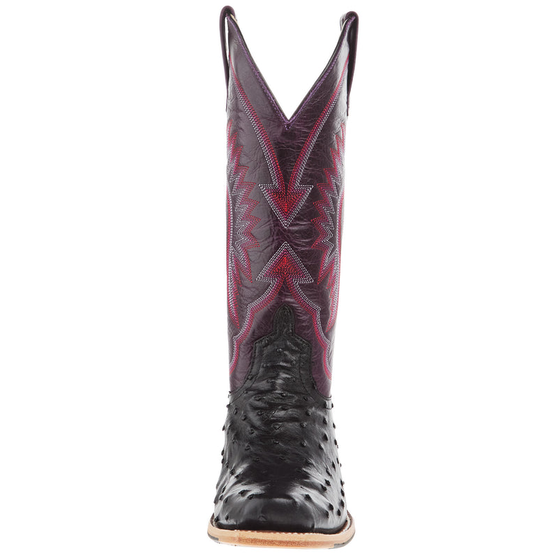 Macie Bean Top Hand Women`s Black FQ Ostrich Vamp 13In Purple Top Boot