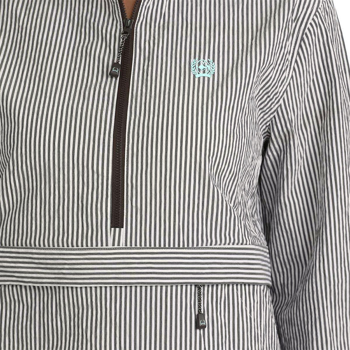 Cinch Women's Brown & White Stripe 1/2 Zip Pullover