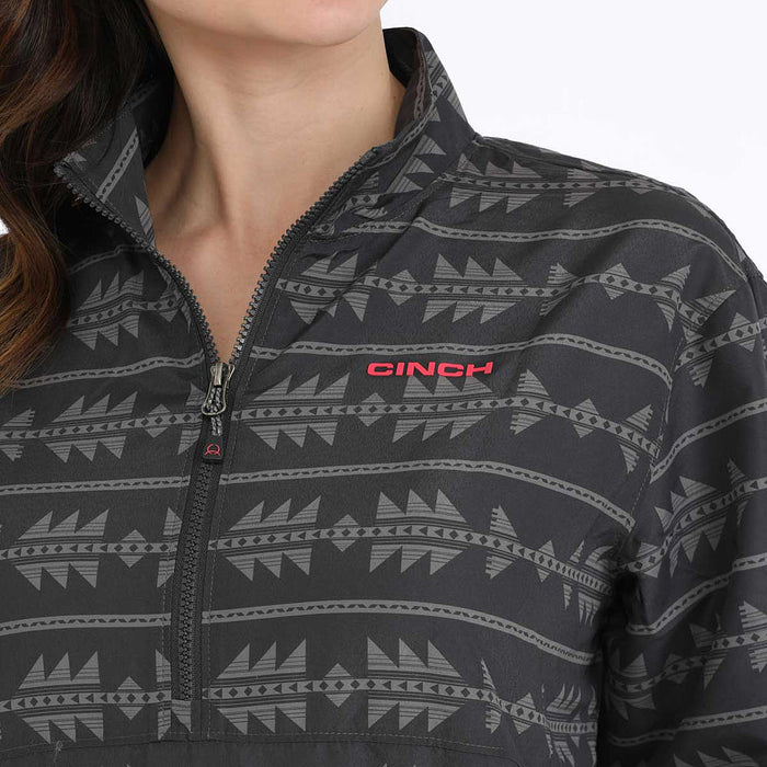 Cinch Womens Grey 1/2 Zip Windbreaker