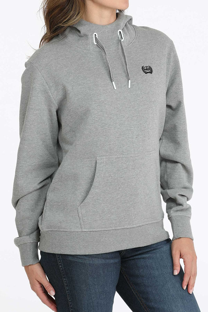 Cinch Women's Grey Arm Logo Hoodie