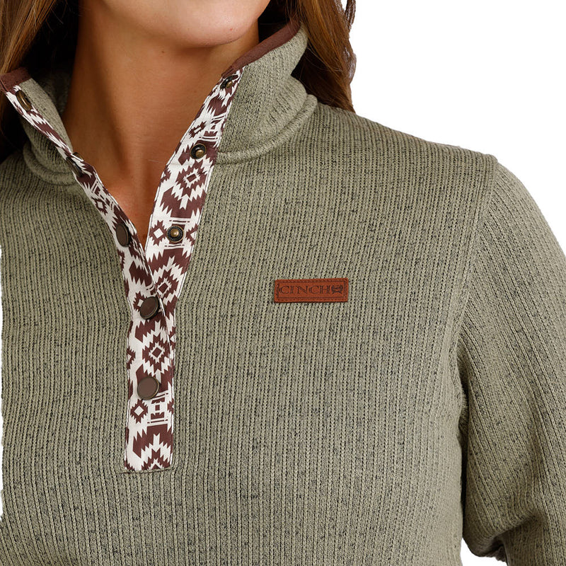 Cinch Women's Olive Southwest Trim Pullover