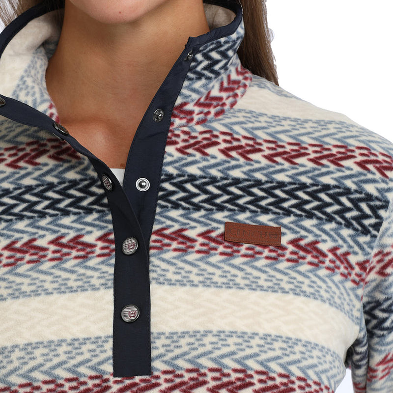 Cinch Women's Cream Stripe Pullover