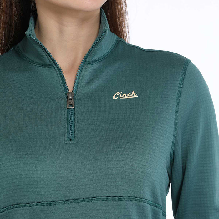 Cinch Women's Teal 1/4 Zip Pullover