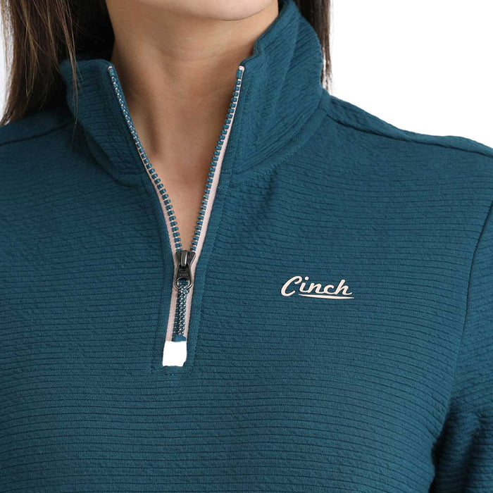 Cinch Women's Teal 1/4 Zip Pullover