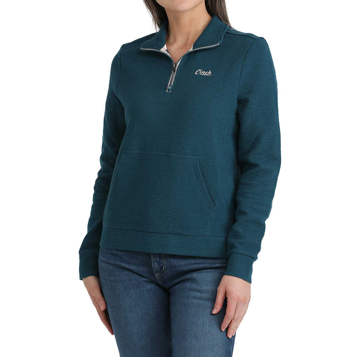 Cinch Women's Teal 1/4 Zip Pullover