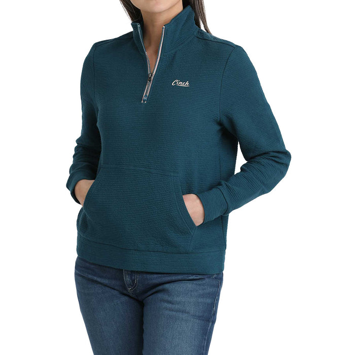 Cinch Women's Teal 1/4 Zip Pullover
