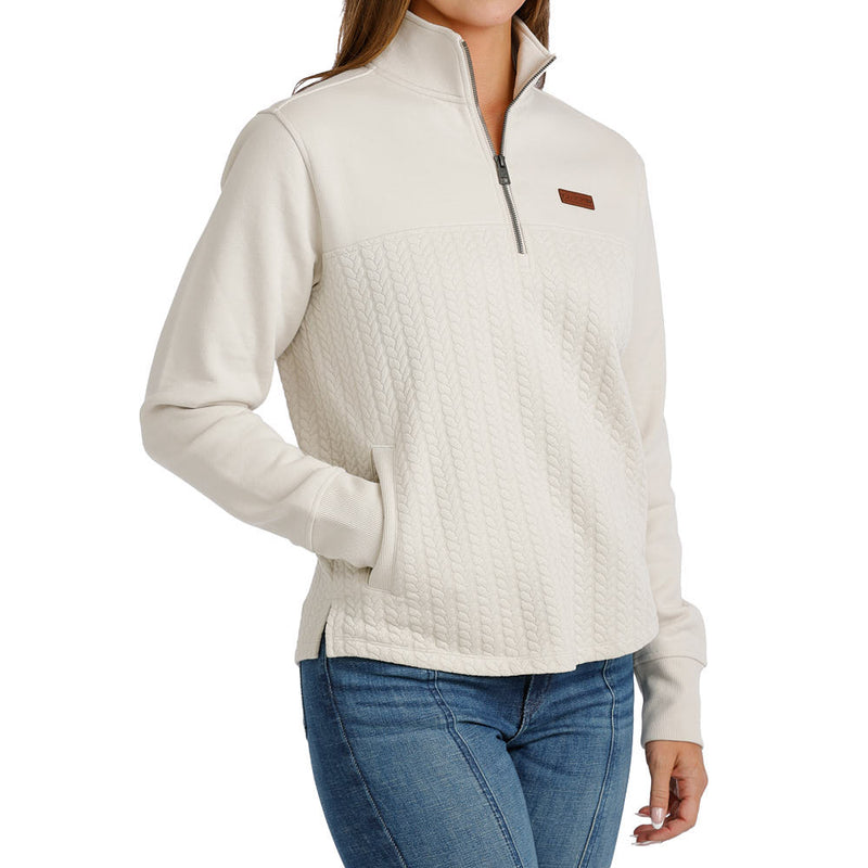 Cinch Women's Cream 1/4 Zip Pullover