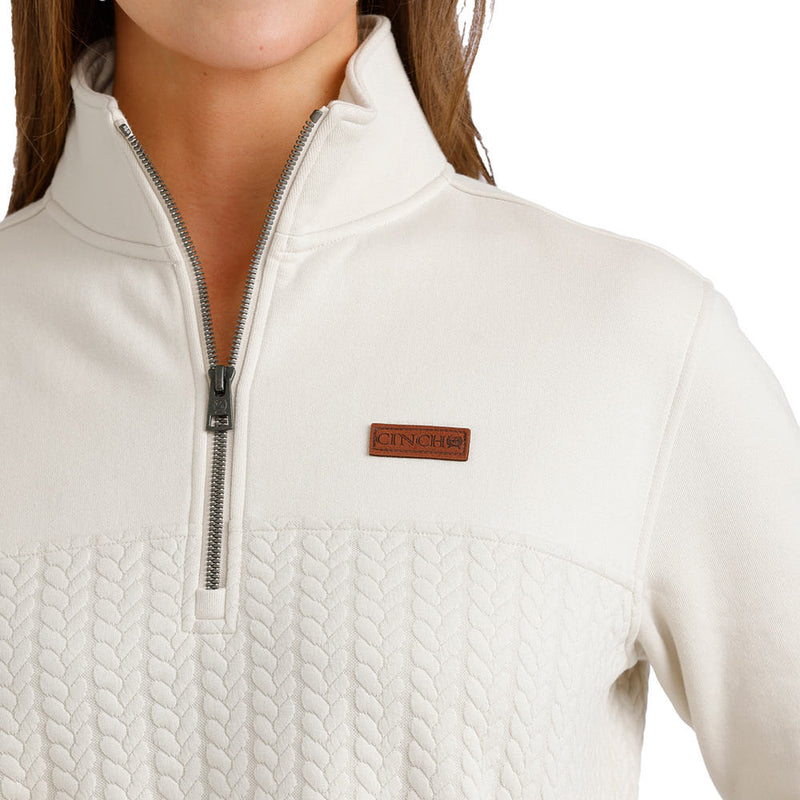 Cinch Women's Cream 1/4 Zip Pullover