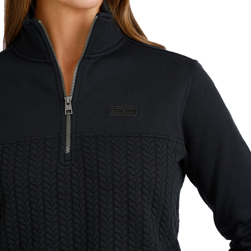 Cinch Women's Black 1/4 Zip Pullover