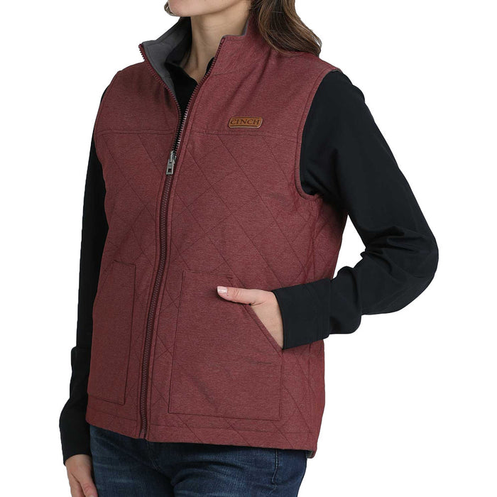 Cinch Women's Burgundy Reversible Vest