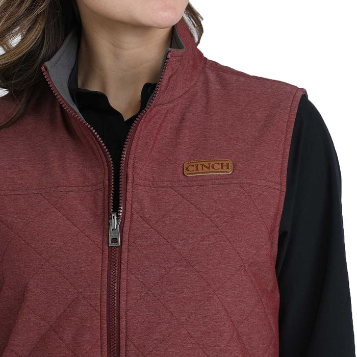 Cinch Women's Burgundy Reversible Vest