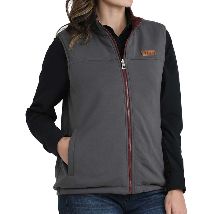 Cinch Women's Burgundy Reversible Vest