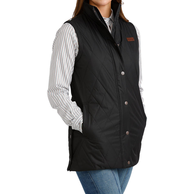 Cinch Women's Black Quilted Barn Vest
