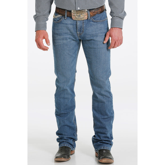 Cinch Mens Ian Medium Stonewash Slim Boot Performance Stretch Denim Jean