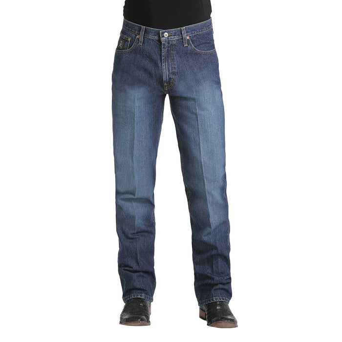 Cinch Men's Black Label Relaxed Fit Dark Stonewash Jeans