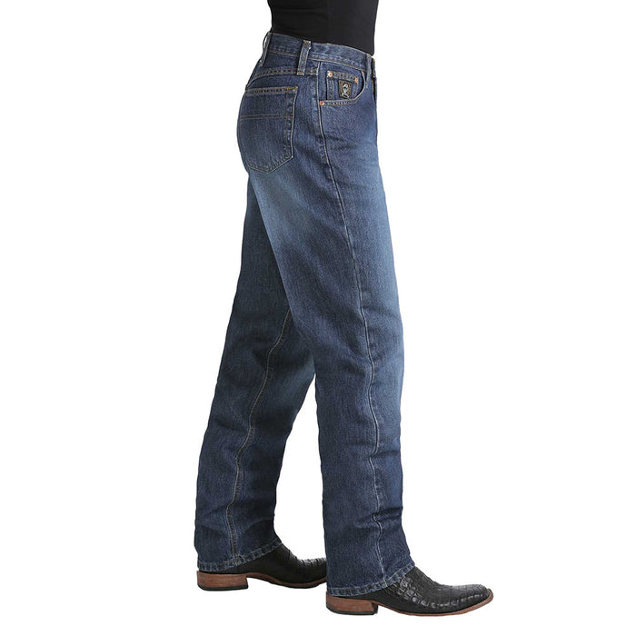 Cinch Men's Black Label Relaxed Fit Dark Stonewash Jeans