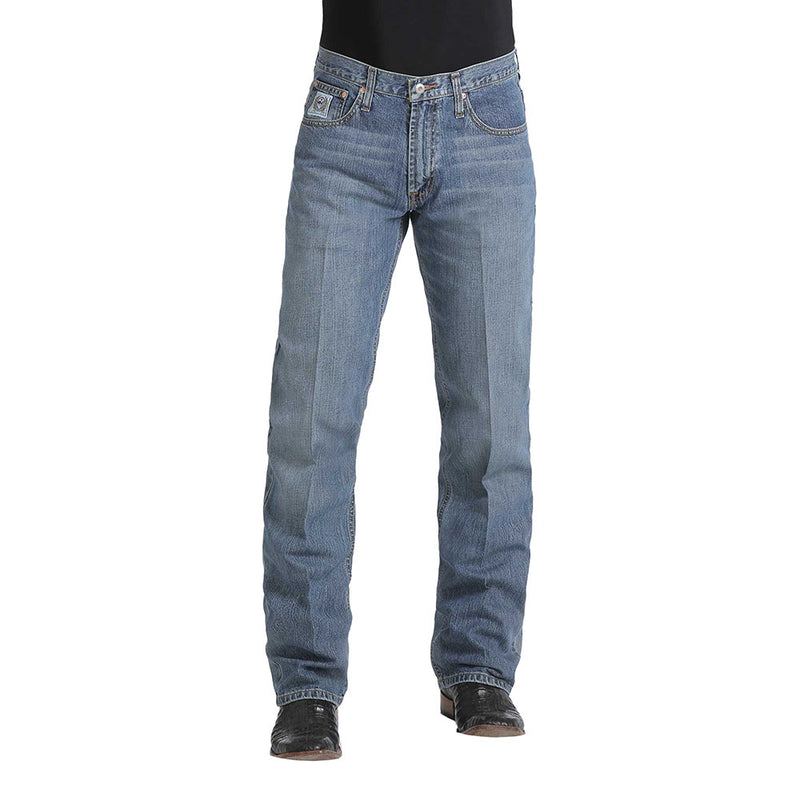 Cinch Men's White Label Mid Rise Light Stonewash Sandblasted Jeans