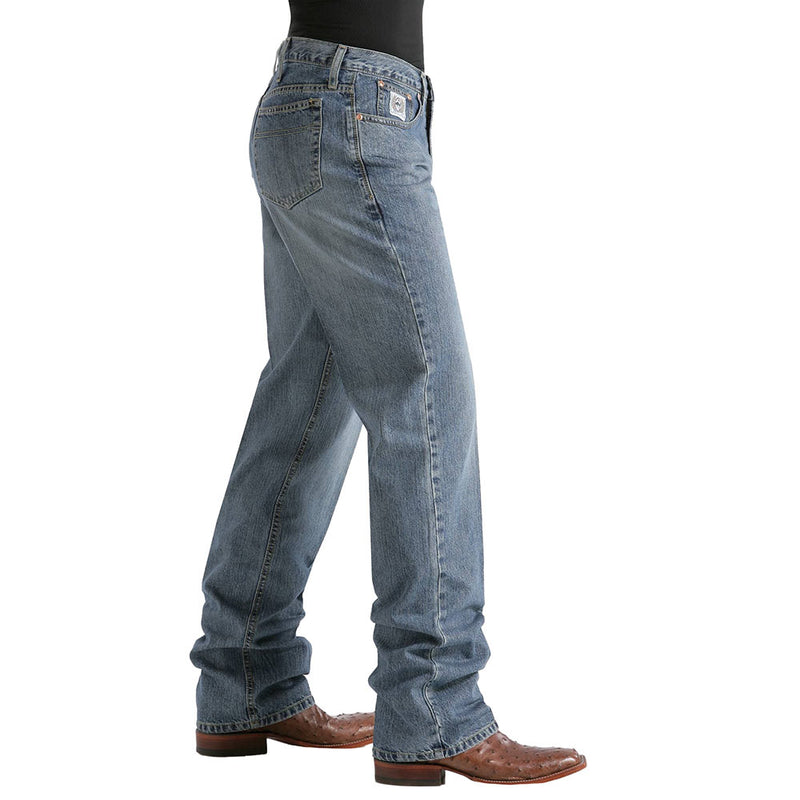 Cinch Men's White Label Mid Rise Light Stonewash Sandblasted Jeans