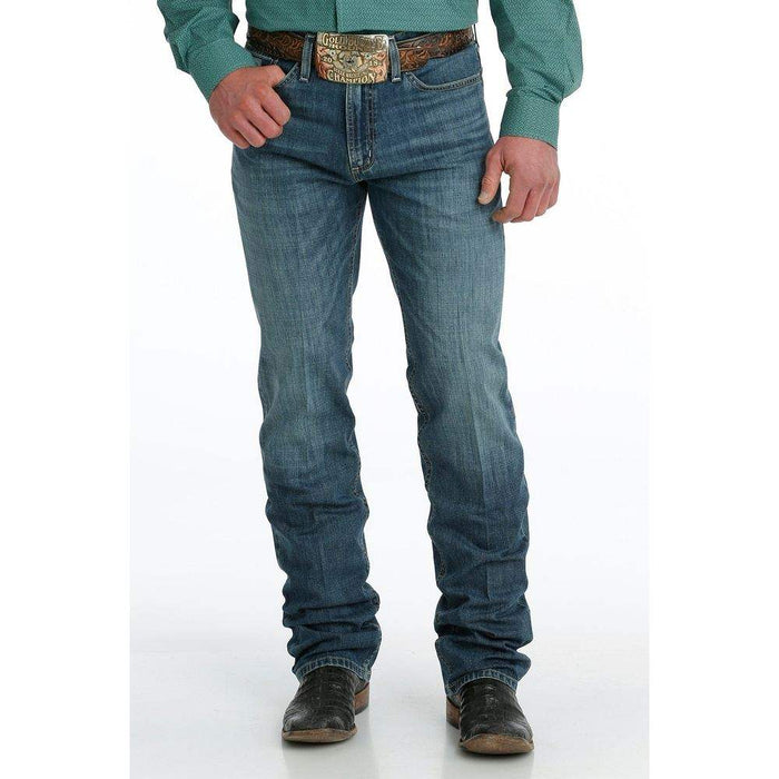 Cinch Men's Performance Silver Label Slim Fit Medium Wash Blue Jeans
