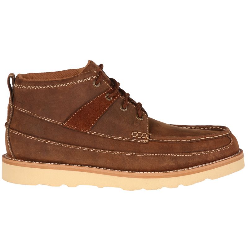 Twisted X Men's Oiled Saddle Brown Lace Up Wedge Casual Boots