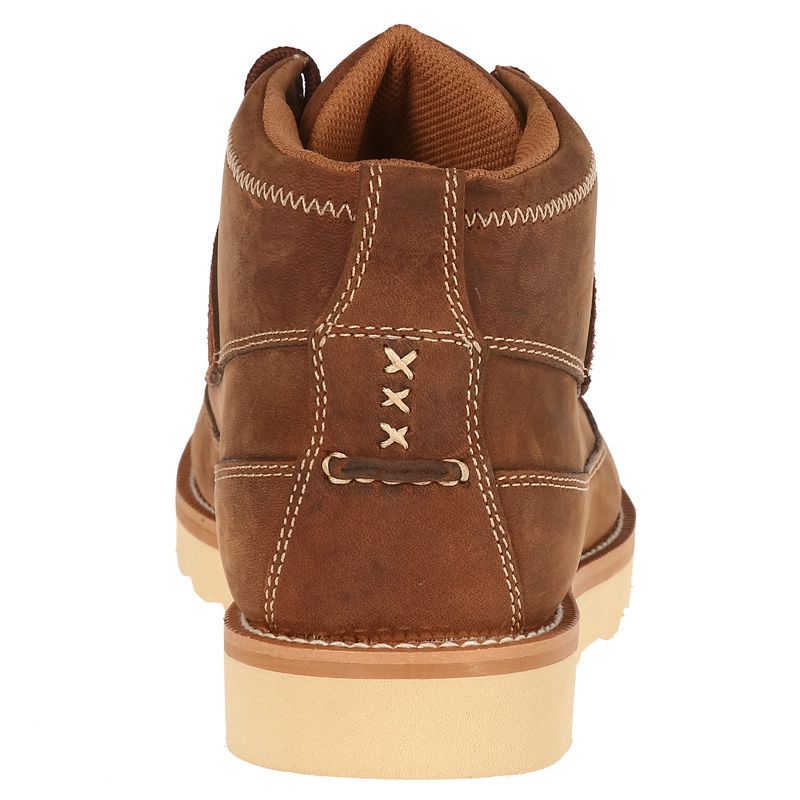 Twisted X Men's Oiled Saddle Brown Lace Up Wedge Casual Boots