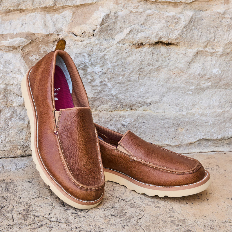 Twisted X Men`s Amber Brown Wedge Sole Slip On Casual Shoe
