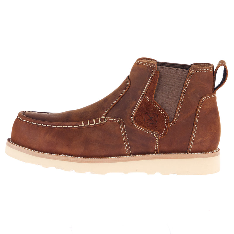 Twisted X Men's 6 Oiled Saddle 6in. Chelsea Wedge Sole Nano Toe Work Boot