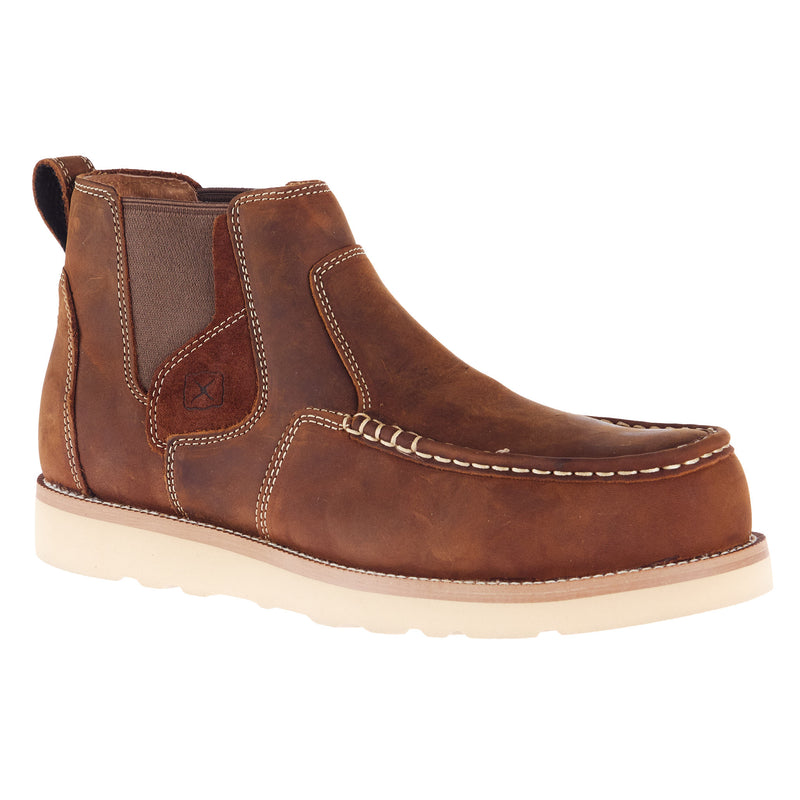 Twisted X Men's 6 Oiled Saddle 6in. Chelsea Wedge Sole Nano Toe Work Boot
