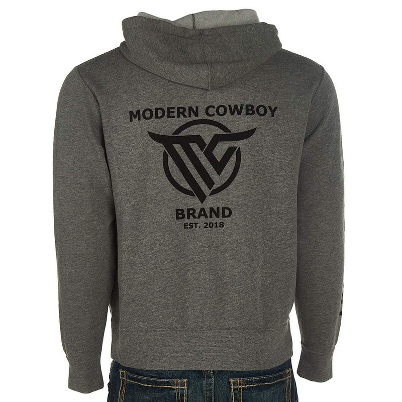 Modern Cowboy Gray Full Zip Hooded Sweatshirt
