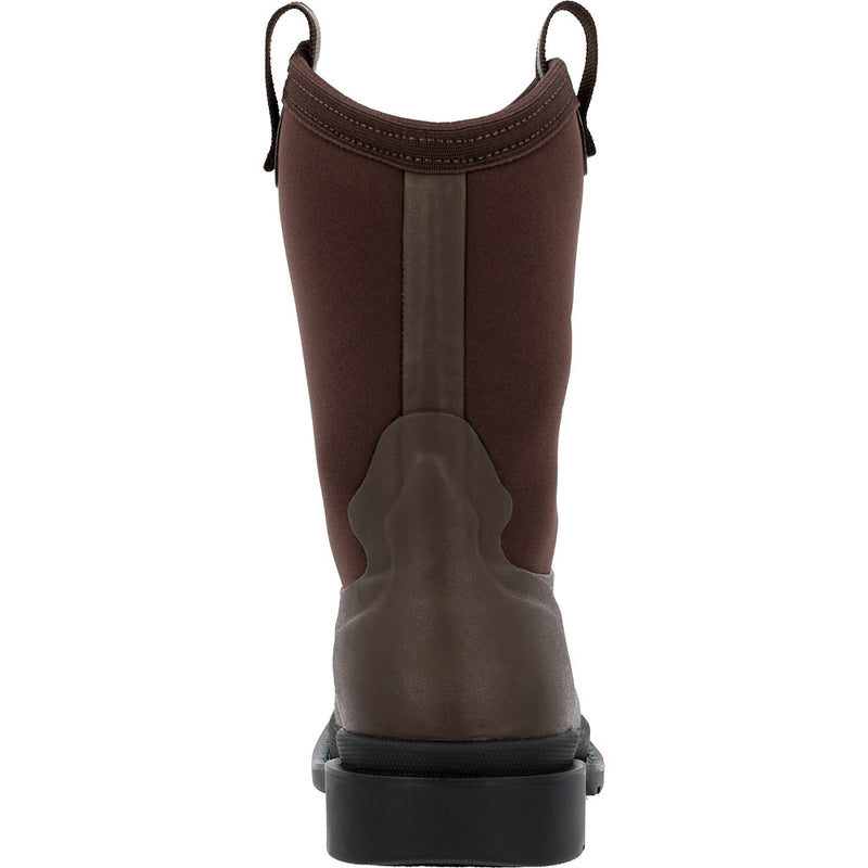 Muck Kid`s Chore Western Dark Brown Square Toe Rubber Boot