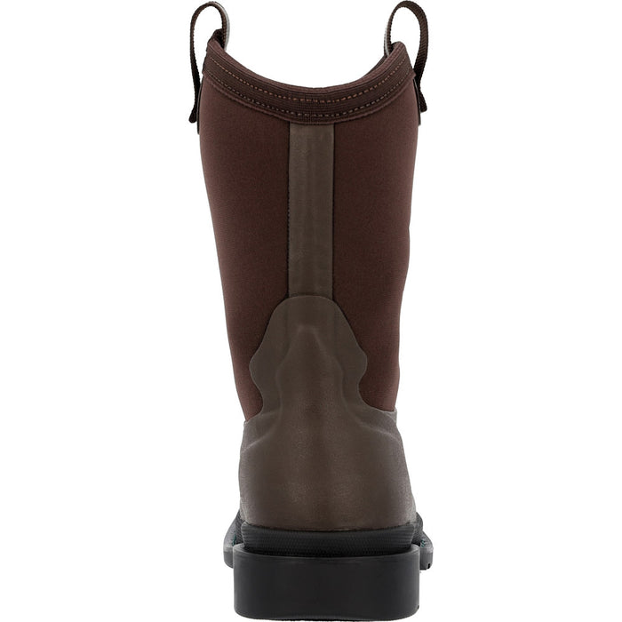 Muck Kid`s Chore Western Dark Brown Square Toe Rubber Boot