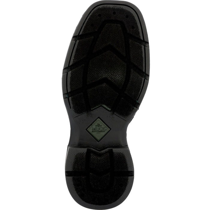 Muck Kid`s Chore Western Dark Brown Square Toe Rubber Boot