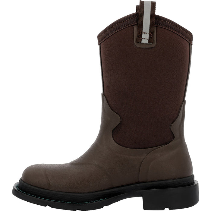 Muck Youth Chore Western Dark Brown Square Toe Rubber Boot