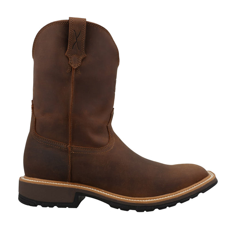 Twisted X Men's 10in Brown Cowboy Soft Square Toe Work Boot
