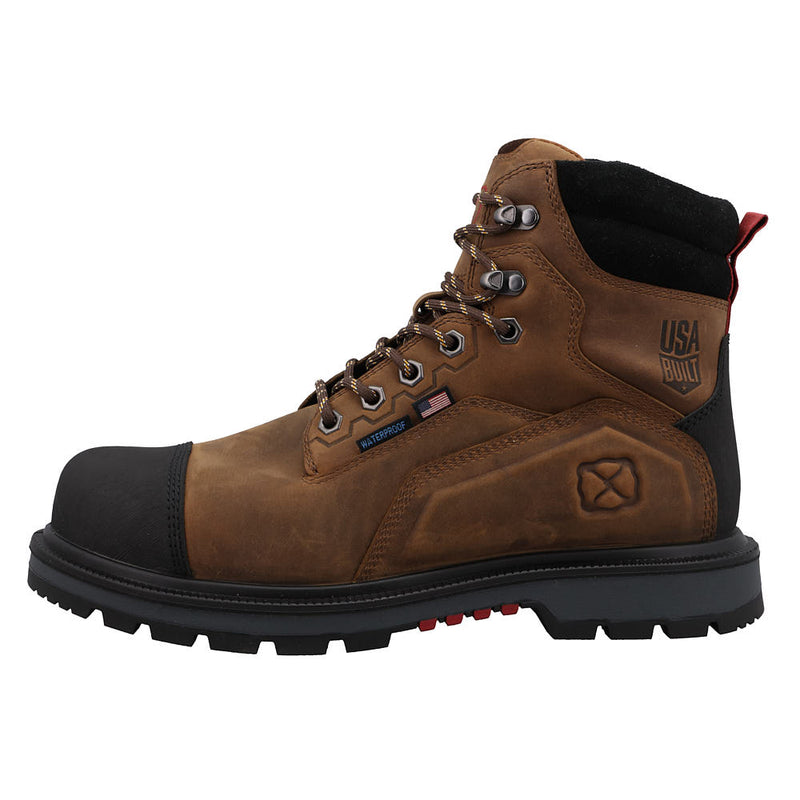 Twisted X Men's Brown Waterproof Nano Toe 6in Work Boot