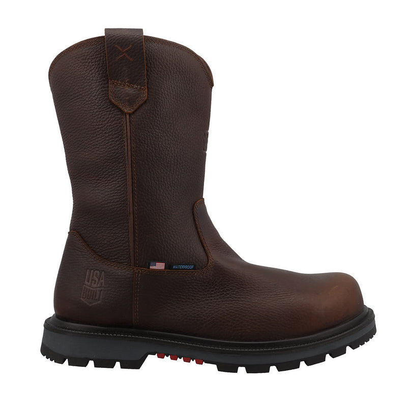 Twisted X Men's Brown Waterproof Nano Round Toe 11in Work Boot
